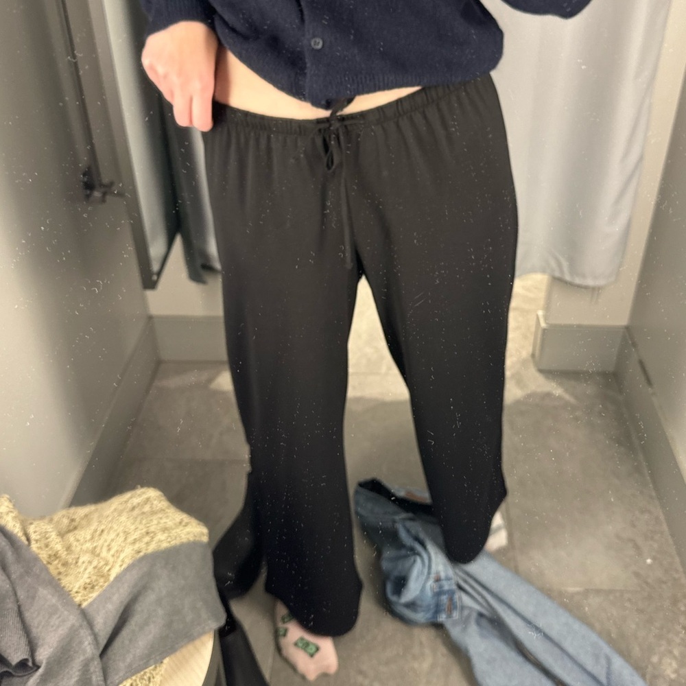 H&M drawstring black flowy pants